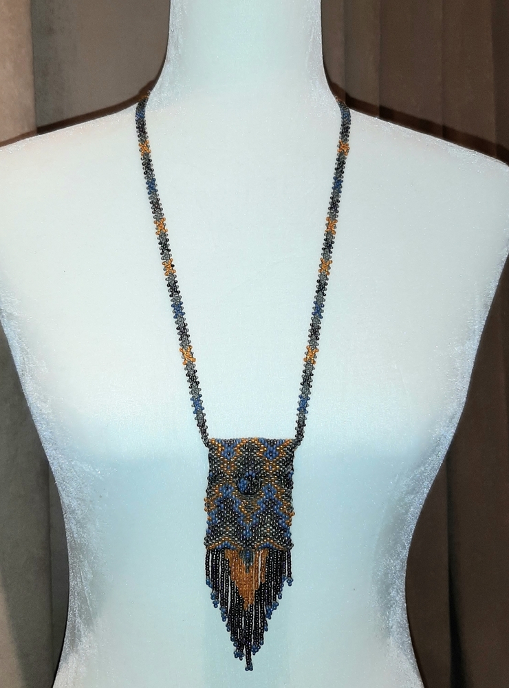 Handmade beaded purse pendant